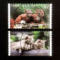 Набор марок Детёныши животных, Германия, 2015 год (полный комплект)